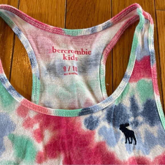 Lot Of 4 Abercrombie Kids Sleeveless Logo Tank Top Girl Sz 9/10 Pink Navy TieDye - Picture 10 of 11